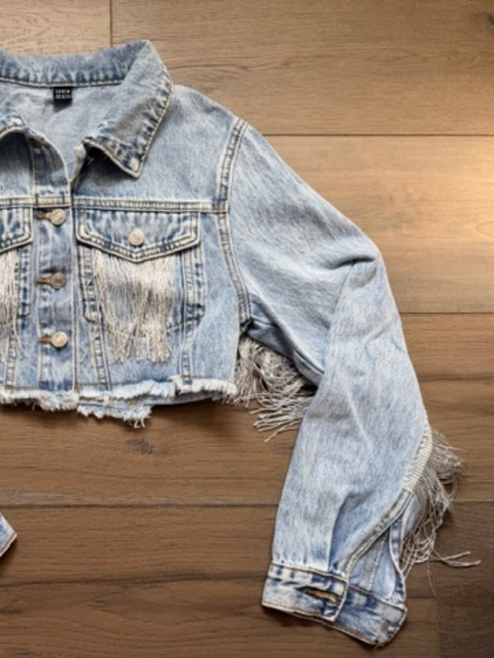 SHEIN WOMENS DECORATIVE JEAN JACKET